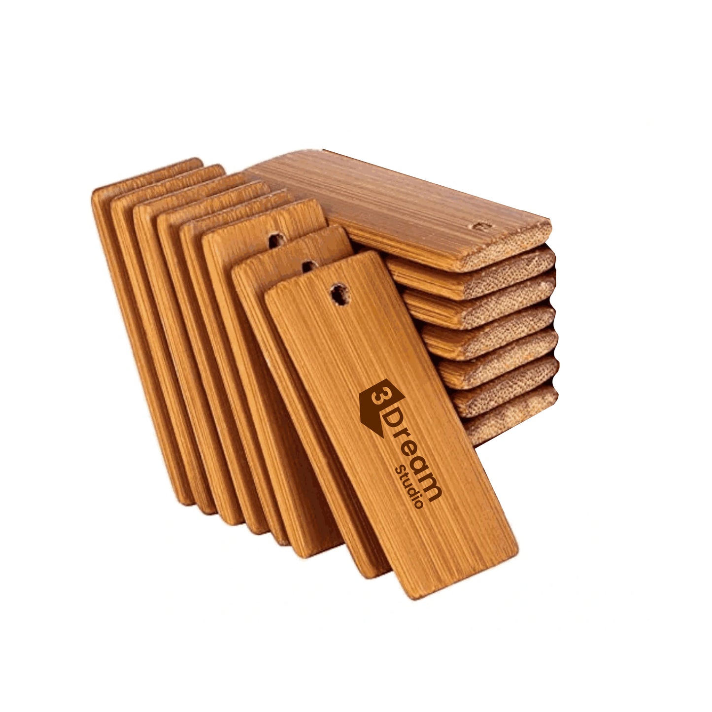 15 Llaveros rectangulares de madera