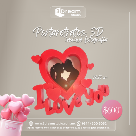 Portaretratos 3D con fotografía 21x18 cm