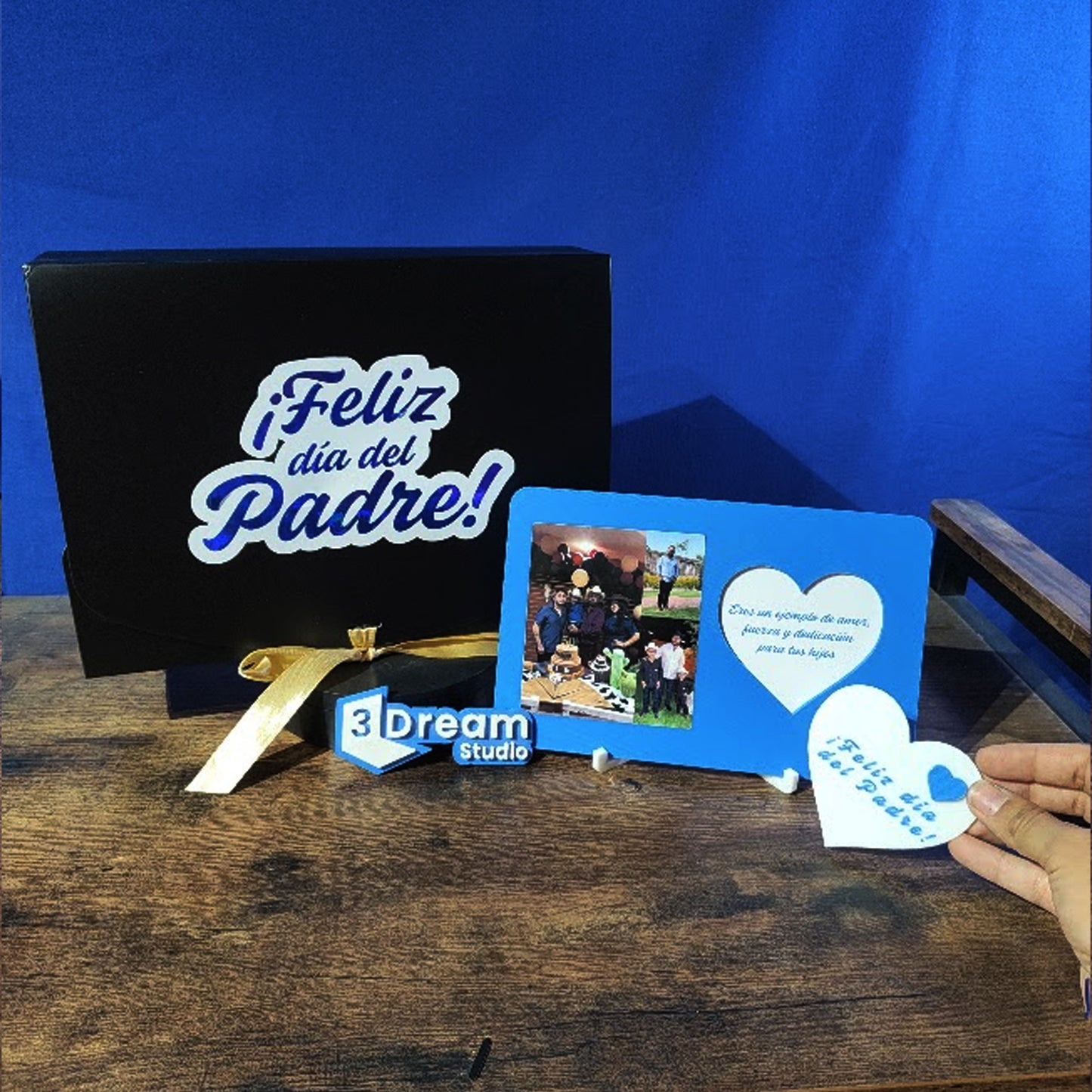 Portaretratos 3D con fotografía y mensaje
